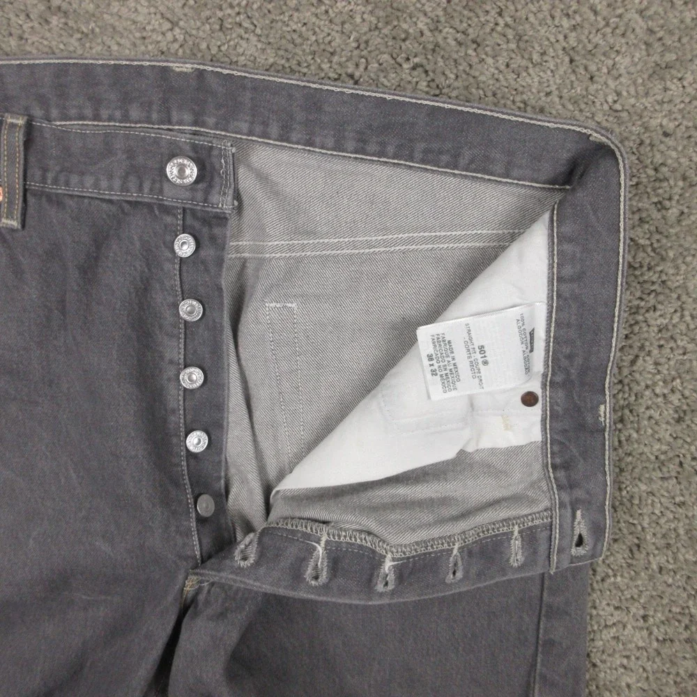 Levis Jeans Mens 36x29 (Tag 38x32) Gray 501 XX Button Fly Shrink to Fit Denim